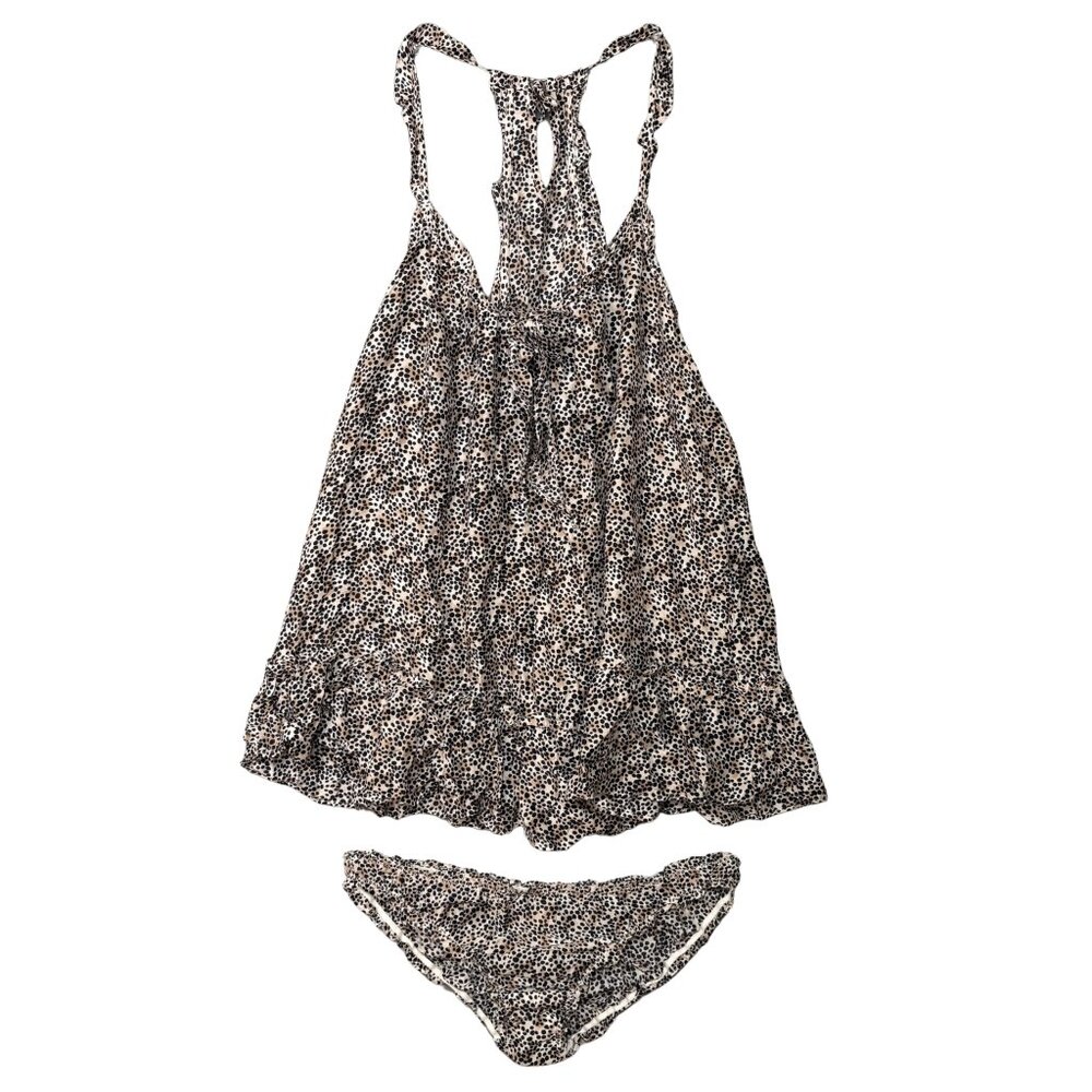 Victoria's Secret Black and White Chemise Set